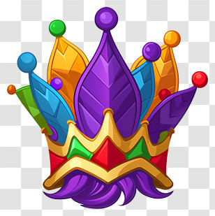 Colorful Crown - Vibrant Jester Crown For Festivities Transparent PNG