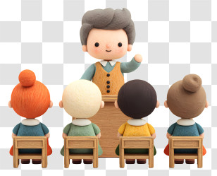 Teacher In School Classroom - Teacher With Students In Classroom Transparent PNG