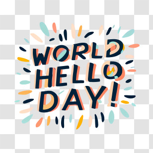 World Hello Day - Colorful Typography For World Hello Day Celebration Transparent PNG