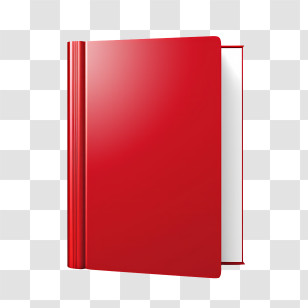 Book Cover Mockup - Red Hardcover Book Design Transparent PNG