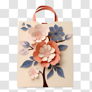 Paper Bag - Floral Decorative Gift Bag Transparent PNG