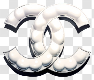 Chanel Logo - White Interlocking Cs Logo With Pearls Transparent PNG