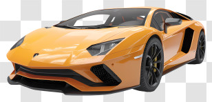 Lamborghini Car - Orange Sports Car Illustration Transparent PNG