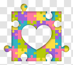 Puzzle Game - Heart-Shaped Colorful Puzzle Design Transparent PNG