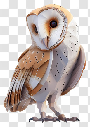 Barn Owl - Realistic Owl Wildlife Illustration Transparent PNG