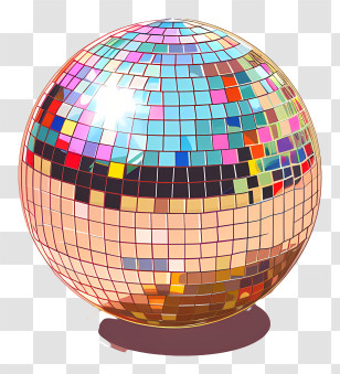 Disco Ball - Colorful Disco Ball For Party Vibes Transparent PNG