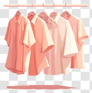 Shirts Hanging On Rack - Short-Sleeve Shirts On Clothing Rack Transparent PNG