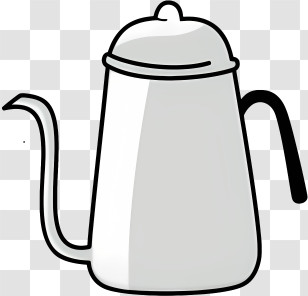 Kettle - White Kettle With Black Handle Design Transparent PNG