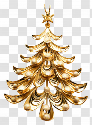 Christmas Gold - Golden Christmas Tree Ornament Transparent PNG
