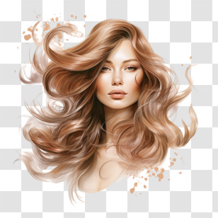 Brazilian Blowout Day - Illustration Of Woman With Flowing Long Hair Transparent PNG