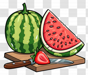 Watermelon - Fresh Watermelon With Slice Transparent PNG