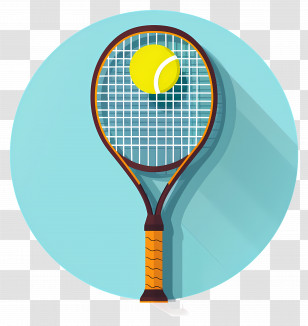 Tennis - Tennis Racket And Ball Illustration Transparent PNG