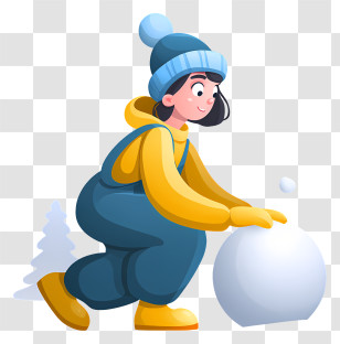 Woman Playing With Snowball - Girl Making Snowball In Winter Transparent PNG