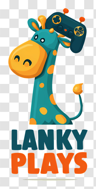 Lanky Plays Logo - Lanky Plays Giraffe Gaming Mascot Transparent PNG
