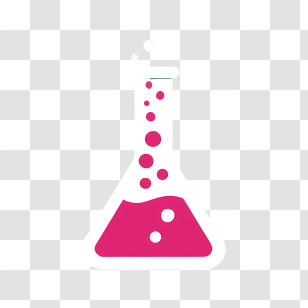 Laboratory Glass Beaker - Pink Laboratory Flask With Bubbles For Science Concept Transparent PNG