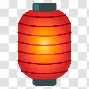 Red Paper Lantern Emoji - Glowing Red Lantern Transparent PNG
