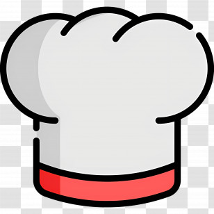 Chef Hat - Chef Hat With Red Band Transparent PNG