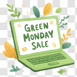 Green Monday Sale - Green Monday Sale Laptop Illustration Transparent PNG
