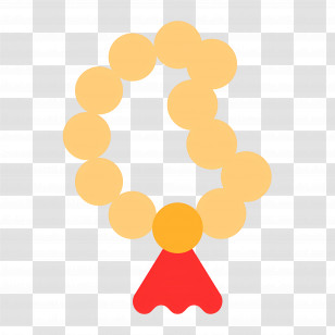 Prayer Beads Emoji - Simple Bead Necklace With Red Tassel Transparent PNG