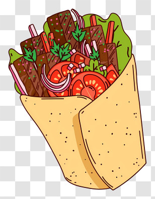 Fried Chicken - Tasty Shawarma Wrap With Fresh Ingredients Transparent PNG