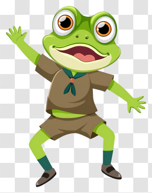 Cartoon Frog - Jumping Frog Cartoon Character Transparent PNG