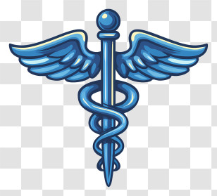 Health Sign - Blue Caduceus Medical Symbol Transparent PNG