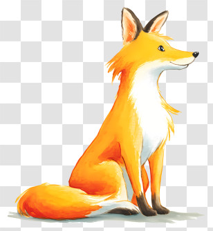 Watercolor Desert Fox - Cute Red Fox Illustration Transparent PNG