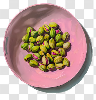 Pistachio - Pink Bowl Of Fresh Pistachios Transparent PNG