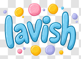 Lavish - Playful 'lavish' Colorful Typography Transparent PNG
