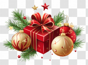 Xmas - Festive Christmas Gift And Ornaments Transparent PNG
