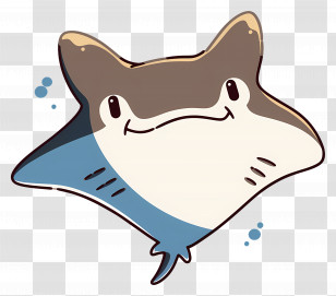 Cute Stingray - Cute Cartoon Stingray Illustration Transparent PNG