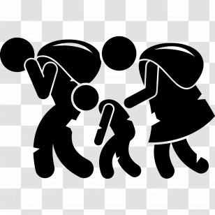 Refugees - Refugee Family Silhouette Icon Transparent PNG