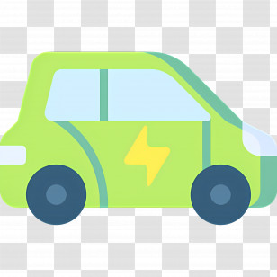 Electric Car - Green Electric Car Illustration Transparent PNG