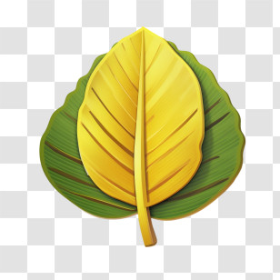 Banana Leaf - Yellow And Green Leaf Illustration Transparent PNG