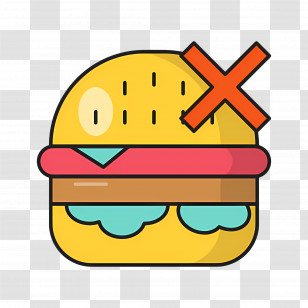 No Food - Burger With Cross Icon Transparent PNG