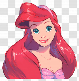 Ariel - Red-Haired Animated Character Transparent PNG
