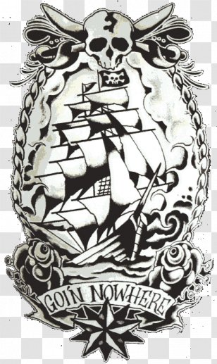 Old School (tattoo) Boat Drawing Pirate - Sail - People Tattoos Transparent PNG