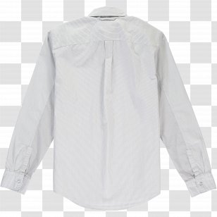 Blouse T-shirt Sleeve Collar - White - Gray Stripes Transparent PNG