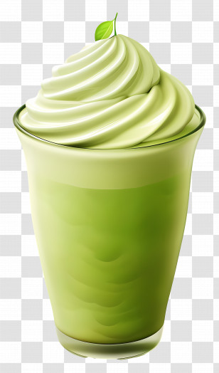 Matcha Latte - Matcha Green Tea Whipped Cream Dessert Transparent PNG