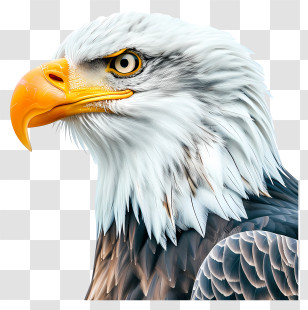Eagle Head - Bald Eagle Illustration With Intense Gaze Transparent PNG