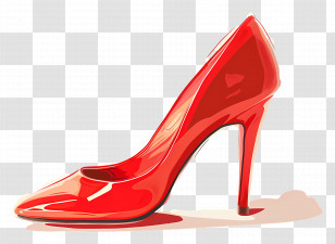 High Heel - Stylish Red High Heel Shoe Illustration Transparent PNG