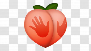 Peach Emoji - Peach Emoji With Decorated Handprints Transparent PNG
