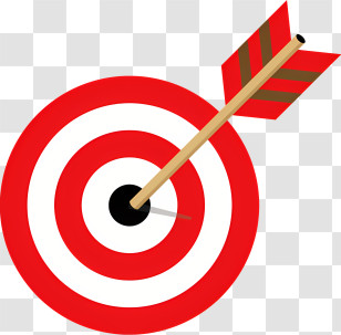 Target - Red Bullseye Target With One Arrow Transparent PNG