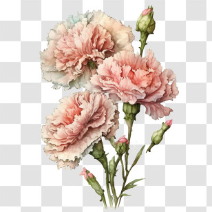 Watercolor Carnations
 - Pink Carnation Flowers Transparent PNG
