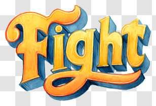 Word Fight - Bold Fight Text Illustration Transparent PNG
