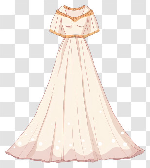 Chiffon Wedding Dress - Elegant Dress Illustration Transparent PNG