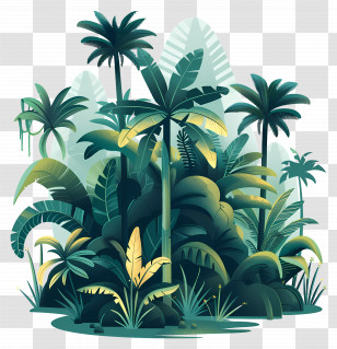 Jungle - Lush Tropical Rainforest Illustration Transparent PNG