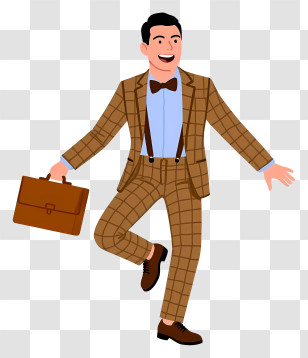 Businessman Holding Briefcase - Joyful Businessman With Briefcase Transparent PNG