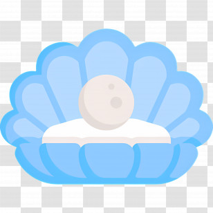 Pearl - Pearl In Blue Shell Illustration Transparent PNG