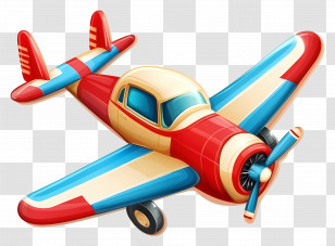 Cute Plane - Colorful Vintage Propeller Airplane Illustration Transparent PNG